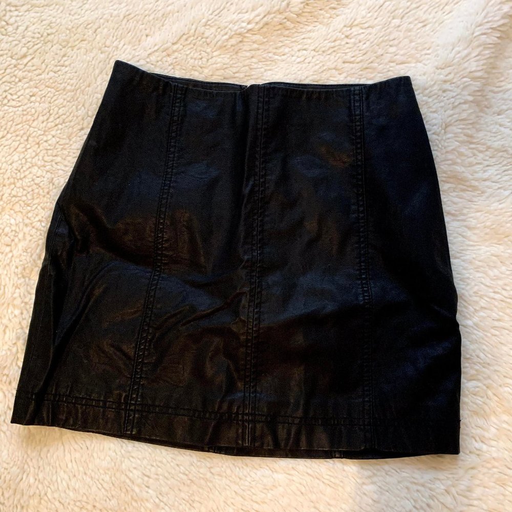 Free People Vegan Leather High Waist Mini Skirt